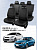 Чехлы Hyundai Solaris I/Kia Rio III 2010-2017 г. - Седан, черный/отстрочка черная (Sota) "Статус"