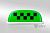 Знак "TAXI" (шашка) 4 магнита - малый, подсветка 12V, зеленый 