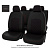 Чехлы VW Golf V, VI/Jetta V 2003-2012 г. - РОМБ /отстрочка красная, черная экокожа + черная алькантара *Оригинал*