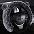 Оплетка на руль искусственный мех PSV MISHKA Premium (Черно-Серый/Черный) M