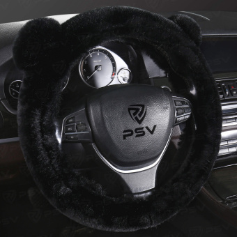 Оплетка на руль искусственный мех PSV MISHKA Extra (Черный) M
