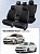 Чехлы VW Polo V 2009-2020 г. - Седан (деленная спинка), черный/отстрочка черная (Loto) "Статус"