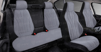 Накидки A002PL237 (Серый), комплект на весь салон, алькантара