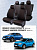 Чехлы Renault Logan/Sandero/Stepway 2012-> деленная спинка, черный/отстрочка красная (Loto) "Статус"