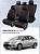Чехлы Ford Focus III 2011-2019 г. - (Trend) черный/отстрочка красная (Loto) "Статус"