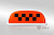 Знак "TAXI" (шашка) 4 магнита - малый, подсветка 12V, оранжевый 