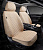 Накидки 5D PSV Len 2 FRONT (Бежевый/Отстрочка Белая), на передние сиденья, лен