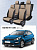 Чехлы Kia Rio IV X-Line 2017-> Универсал, черно-бежевый (Loto) "Статус"