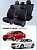 Чехлы Chevrolet Cruze I 2009-2015 г. - 5 подголовников, черный/отстрочка синяя (Loto) "Статус"