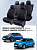 Чехлы Renault Logan/Sandero/Stepway 2012-> деленная спинка, черный/отстрочка синяя (Loto) "Статус"