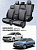 Чехлы Skoda Rapid 2012-> / VW Polo VI 2020-> черно-серый (Loto) "Статус"
