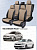 Чехлы VW Polo V 2009-2020 г. - Седан (деленная спинка), черно-бежевый (Loto) "Статус"