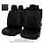 Чехлы VW Golf V, VI/Jetta V 2003-2012 г. - РОМБ /отстрочка черная, черная экокожа + черная алькантара *Оригинал*
