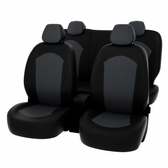 Чехлы Hyundai Solaris I 2010-2017 г. - Sd черно-серая экокожа "Оригинал"