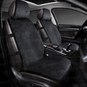 Накидки PSV искусственный мех Wool FRONT (Черный), 1 шт. 