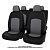 Чехлы VW Golf V, VI/Jetta V 2003-2012 г. - РОМБ /отстрочка серая, черная экокожа + серая алькантара *Оригинал*