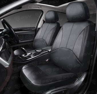 Чехлы PSV Imperial Next 2 FRONT  (Черный/отстрочка черная), экокожа