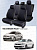 Чехлы VW Polo V 2009-2020 г. - Седан (деленная спинка), черный/отстрочка синяя (Loto) "Статус"