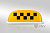 Знак "TAXI" (шашка) 4 магнита - малый, подсветка 12V, желтый 